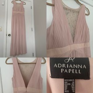 Adrianna Papell blush evening gown